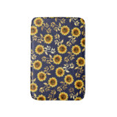 Tapis De Bain Sunny Yellow Gold Navy Feuille Motif (Devant (Vertical))