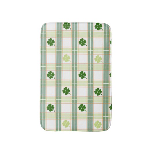 Tapis De Bain Superbe Shamrock Vert Plaid (Devant (Vertical))