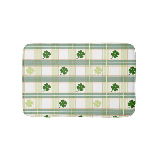 Tapis De Bain Superbe Shamrock Vert Plaid (Devant)