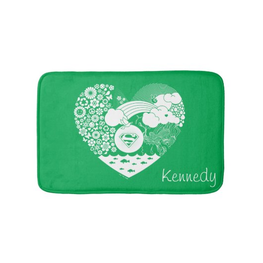 Tapis De Bain Supergirl Floral Peace Heart Graphisme (Devant)