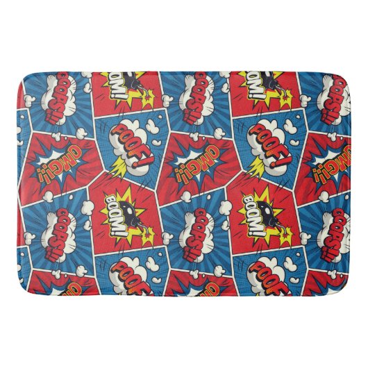 Tapis De Bain Superhero/Gamer Comique livre tapis de conception  (Devant)