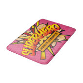 Tapis De Bain SUPERHERO Personnalisé Pink Comic Book Fun (Angle)