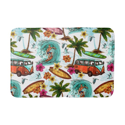 Tapis De Bain surf cool motif de plage (Devant)