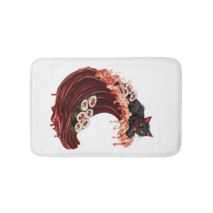 Tapis De Bain Sushi Cat Dreams  Nourriture japonaise fantaisiste