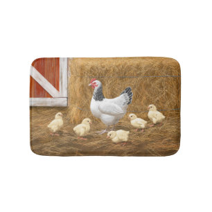 Tapis De Bain Sussex Chicken Mama Hen et Chicks