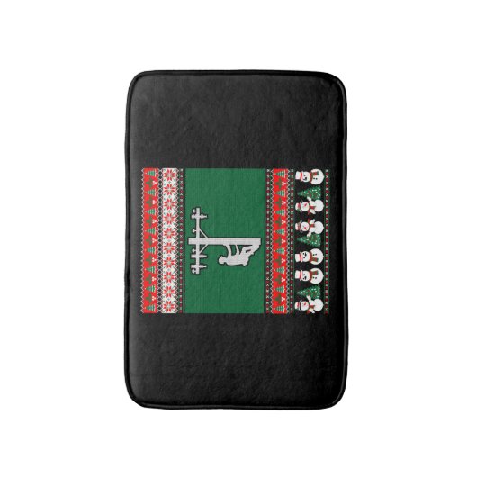 Tapis De Bain Sweat de Noël Lineman Ugly (Devant (Vertical))