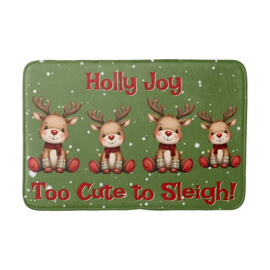 Tapis De Bain Sweet Reindeer Pair in Holiday Snowfall (Devant)