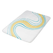 Tapis De Bain Swirl simple - Turquoise et jaune (Angle)