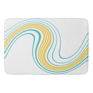 Tapis De Bain Swirl simple - Turquoise et jaune