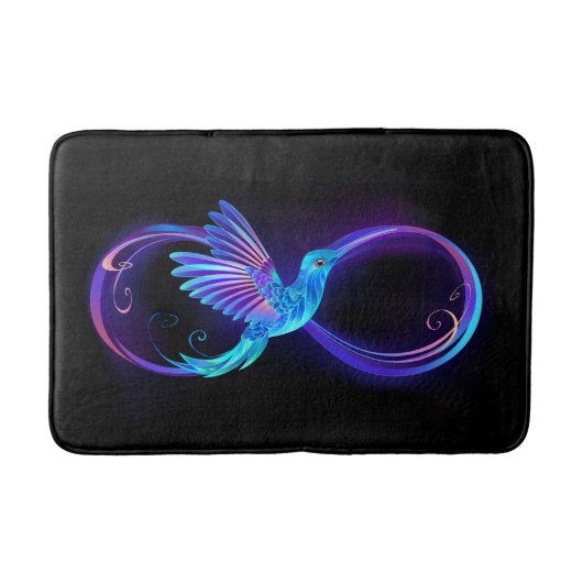 Tapis De Bain Symbole de Neon Infinity par Glowing Hummingbird (Devant)