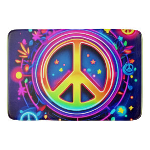 Tapis De Bain Symbole de paix arc-en-ciel Art