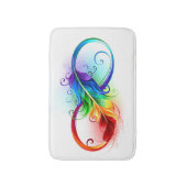 Tapis De Bain Symbole d'infini avec plume arc-en-ciel (Devant (Vertical))