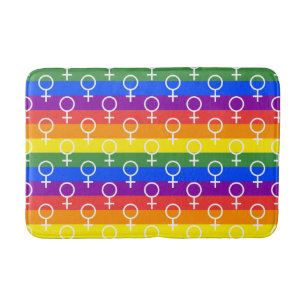Tapis De Bain Symbole féminin Motif arc-en-ciel