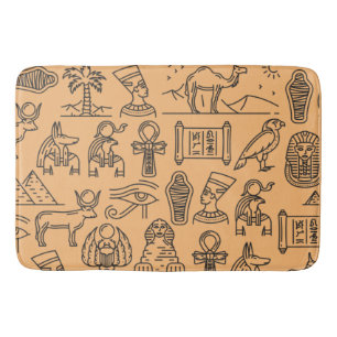Tapis De Bain SYMBOLE Hiéroglyphique égyptien Arrière - plan