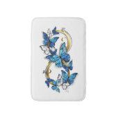 Tapis De Bain Symbole infini de papillons Morpho bleus (Devant (Vertical))
