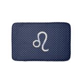 Tapis De Bain Symbole Leo d'argent sur l'impression en fibre de  (Devant)