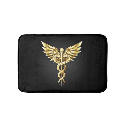 Tapis De Bain Symbole Polygonal Or Caduceus (Devant)