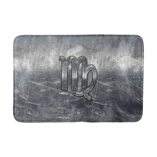 Tapis De Bain Symbole Virgo Zodiac Argent Style désaffecté (Devant)