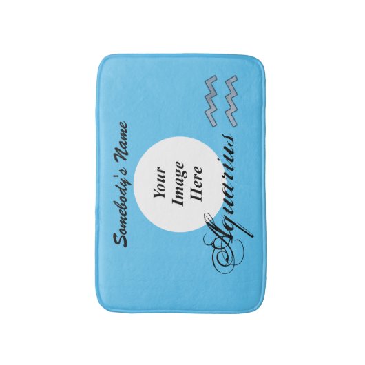 Tapis De Bain Symbole Zodiaque Aquarius Élément par K Yoncich (Devant (Vertical))