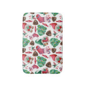 Tapis De Bain Symboles de Noël aquarelle (Devant (Vertical))