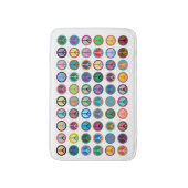 Tapis De Bain Symboles de paix colorés (Devant (Vertical))