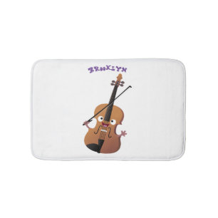 Tapis De Bain Sympa drôle violon personnage de dessin animé
