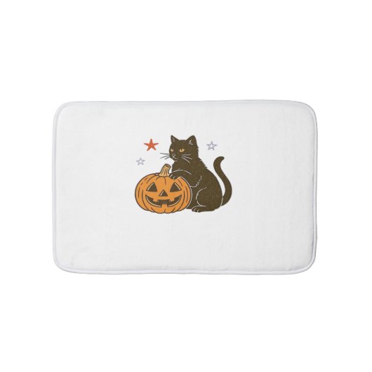 Tapis De Bain T-shirt classique éffrayant pour Halloween Kitty (Devant)