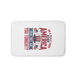 Tapis De Bain T-shirt d'Amérique patriotique Quelle est votre li