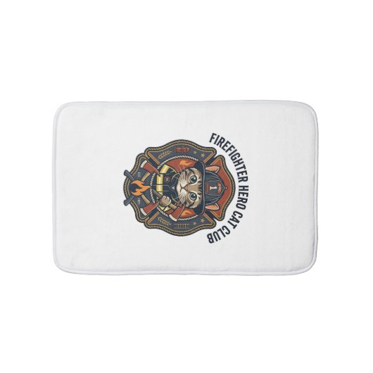 Tapis De Bain T-shirt graphique chat héros pompier - Feu (Devant)