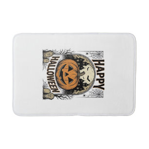 Tapis De Bain T-shirt Halloween Citrouille Cimetière Vintage Art