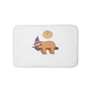 Tapis De Bain T-shirt Halloween sorcière Sloth Premium