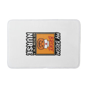 Tapis De Bain T-shirt vintage infirmière Halloween citrouille ba