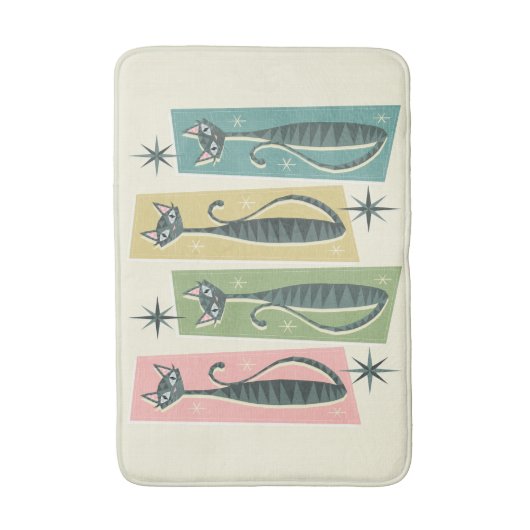 Tapis De Bain Tabbies Rétro Patchwork ©studioxine (Devant (Vertical))