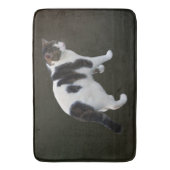 Tapis De Bain Tabby Blanc Avec Patches Sombres (devant Vertical)
