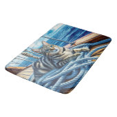 Tapis De Bain Tabby Chat Sur Les Cordes De Bateau (Angle)