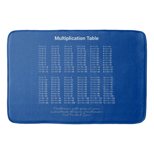 Tapis De Bain Table de multiplication texte blanc sur fond sombr (Devant)