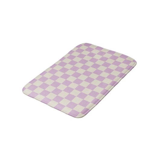 Tapis De Bain Tableau de contrôle blanc Lavender et Off (Angle)