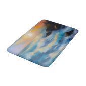 Tapis De Bain Tableau des vagues bleu clair sous le soleil (Angle)
