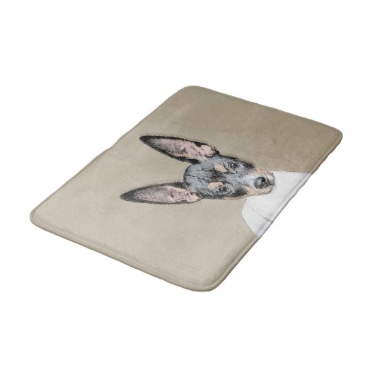 Tapis De Bain Tableau Rat Terrier - Cute Original Chien Art (Angle)
