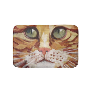 Tapis De Bain Tableau Tabby Orange Détail Bain Mat