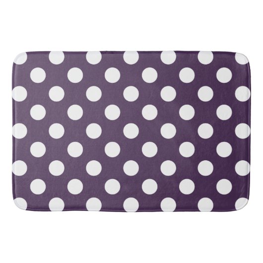 Tapis De Bain Taches blanches sur pourpre plum (Devant)