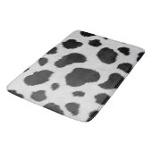 Tapis De Bain Taches de vache noire et blanche texture motif fau (Angle)