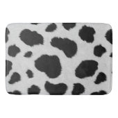 Tapis De Bain Taches de vache noire et blanche texture motif fau (Devant)