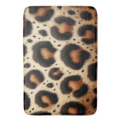 Tapis De Bain Taches d'Impression Animale Fourrure Léopard Beige (devant Vertical)