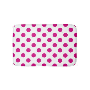 Tapis De Bain Taches pointillées fuchsia