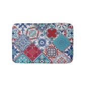 Tapis De Bain Talavera Tles Turquoise Denim Blue Red White (Devant)