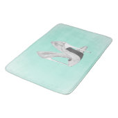 Tapis De Bain Talons d'argent sur la menthe (Angle)