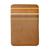 Tapis De Bain Tan Brown Orange Vertical Stripes Monogramme (Devant (Vertical))