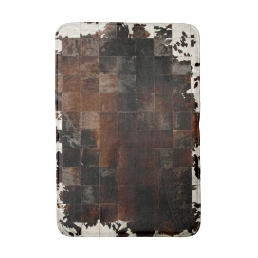 Tapis De Bain Tan Cowhide Patchwork Imprimer (Devant (Vertical))