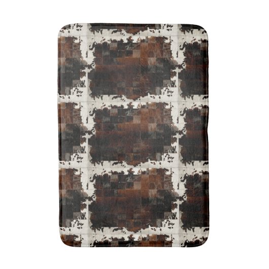 Tapis De Bain Tan Cowhide Patchwork Imprimer (Devant (Vertical))